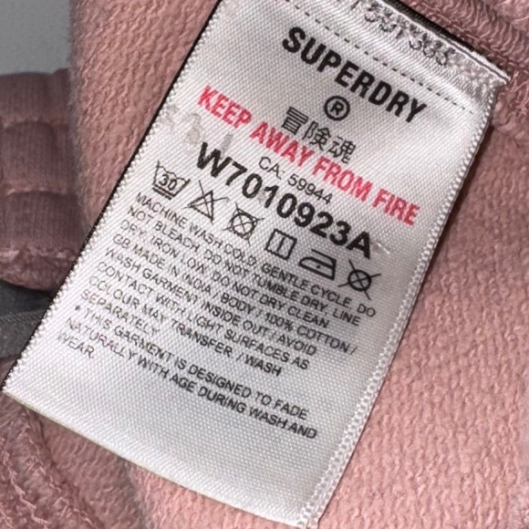 Superdry Womens Baggy Joggers Sweatpants Blush Pink Sz 10 (M) - Picture 5 of 5